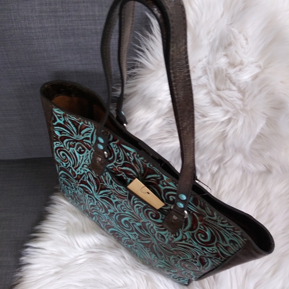 NWT PATRICIA NASH LEATHER TOOLED SOLARO TOTE - Picture 6 of 12